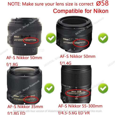 MOSTOS ; Brings Superior® - Replacement for Nikon AF-P DX 70-300 mm f/4.5-6.3G ED VR Compatible with Nikon D7000 D750 kit AF-S FX - (Please Choose...