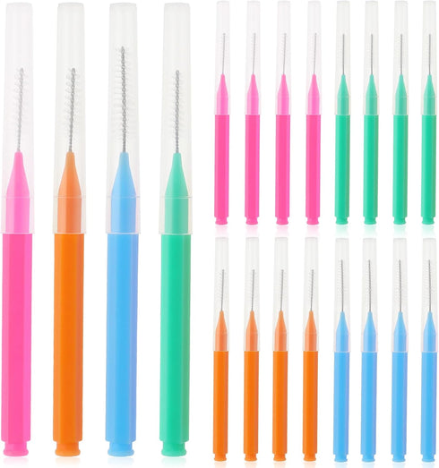 20 Pcs Braces Brush for Cleaner Interdental Brush Dental Oral Hygiene Flosser Toothpick Tooth Soft Bendable Flossing Head Cleaning Tool...