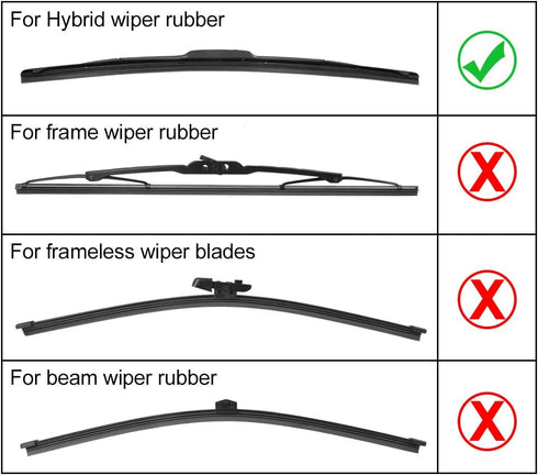X AUTOHAUX 2pcs 600mm 24inch 8x10mm 3 Section Rubber Windshield Wiper Blade Refills for Car...