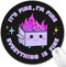 Funny Mouse Pad for Desk, Cute Office Decor for Women, Dumpster on Fire Small Mousepad with Non-Slip Rubber Base, This is Fine Round Computer Mous...