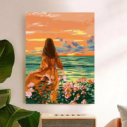 ZRIZQ Paint by Number for Adults Beginners,Paint by Numbers Kits on Canvas,Woman DIY Paint by Numbers for Home Wall Art Decor(12x16Inch)...