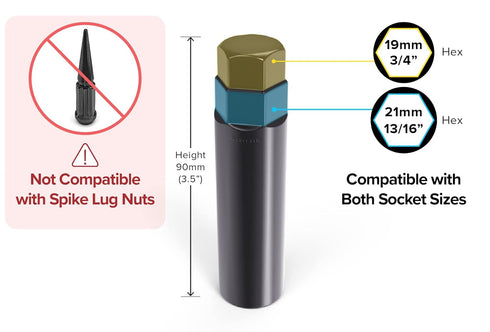 StanceMagic 2pcs Small 6 Point Spline Drive Tuner Replacement Socket Key Tool for Aftermarket Six-Spline Wheel Lock Lug Nuts - 17.6mm Inner Diamet...