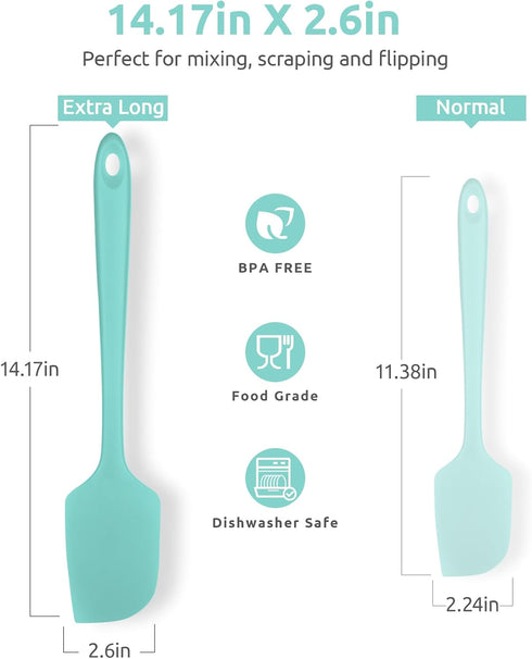 14in Extra Long Silicone Spatula: U-Taste 480ºF Heat Resistant Flexible Baking Mixer Scraper, Large Rubber Mixing Stirring Scraping Seamless Kitch...