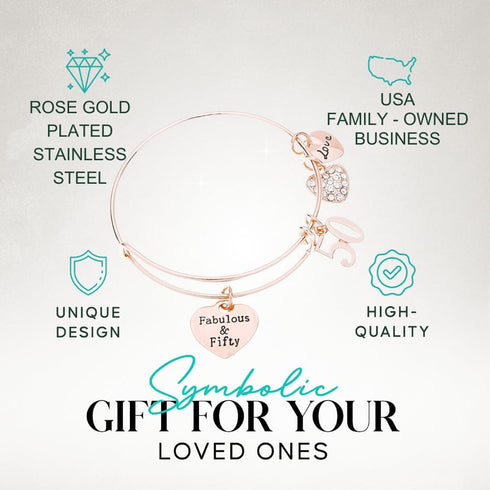 Infinity Collection 50th Birthday Bracelet, 50th Birthday Gifts for Women, 50th Birthday Gift Ideas...