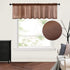 MIULEE Solid Chocolate Brown Kitchen Sheer Valance Linen Look Window Curtain, Living Room Windows Voile Valance Rod Pocket 1 Panels (60" W x 18" L...