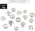 15 Pcs Bohemian Stackable Joint Knuckle Ring Set Crystal Heart Finger Ring Sparkling Rhinestone Midi Rings for Women...