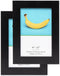TheDisplayGuys - Square Profile Wooden Picture Frame with Tempered Glass - 4" x 6" with Easel - 2-Pack - Black...