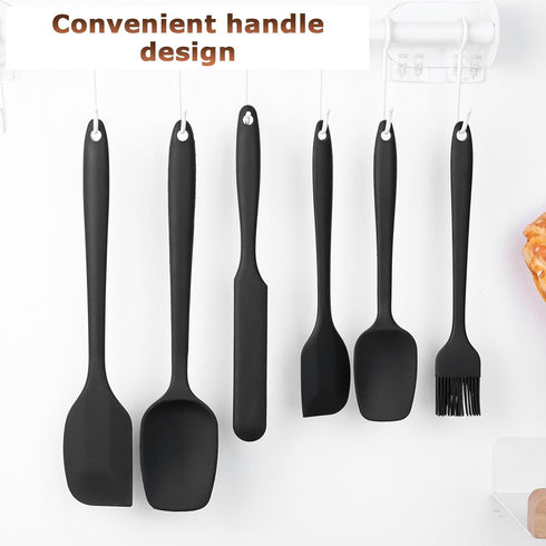 HANSGO 6PCS Silicone Spatula Set, Rubber Spatula High Heat-Resistant One Piece Seamless Design Cooking Spatulas Kitchen Utensils Set for Kitchen C...