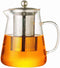 JIABO (32 oz/ 950 ml) Glass Teapot with Removable Stainless Steel Infuser,Borosilicate Glass Teapots,Tea Kettle,Stovetop Safe & Electric Stove Saf...
