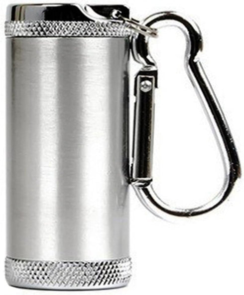 Metal Portable Ashtray,Outdoor Cigarettes Ashtray with Lid,Keychain,Cylinder Silver...