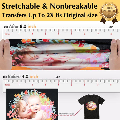 TransOurDream Dark Heat Transfer Paper for T Shirts (10 Sheets, 11x17") Printable HTV Heat Transfer Vinyl for Inkjet Printer Iron on Transfers for...