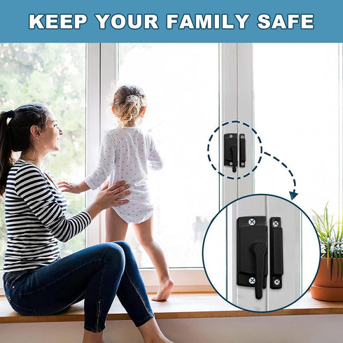 Window Sash Locks and Keeper ZUONAI 4 Pack Solid Metal Vinyl Window Sash Locks for Double Hung Window Latch Lock Replacement Security for Vertical...