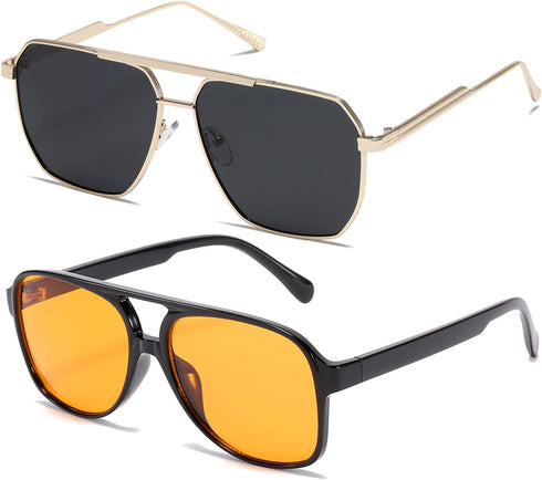 Classic Vintage Aviator Sunglasses for Women Men Large Frame Retro 70s Sunglasses...