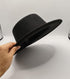 1PCS Black Classic Flat Top Blend Fedora Hat Brim Church Derby Cap for Unisex Men Women Head Circumference 22-22.8in...