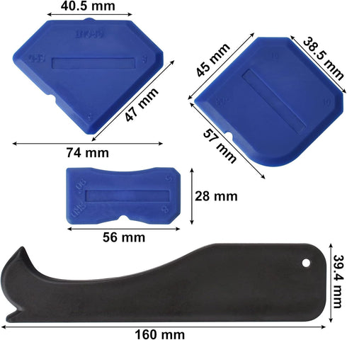 4 Pieces Silicone Caulking Tools Set Sealant Finishing Tool Grout Scraper for Silicone Sealant Grout Finishing Sealing...