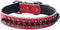 Spiked Studded Dog Collar, Genuine Leather Dog Collar, Adjustable Pet Collars for Medium Large Bulldog Pitbull Mastiff Poodle Boxer (S:27-33cm, Re...