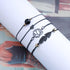 4Pcs Anklet Bracelet for Women Black Leaf Bead Braided Cord Anklet Dainty Hollow Lotus Heart Ankle Chain Summer Beach Foot Jewelry for Teen Girls...