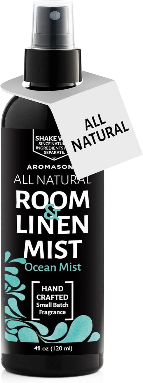 Aromasong All Natural Ocean Mist Room & Linen Spray For Pillows and Sheets - Odor Eliminator Bed Spray Air Freshener All Natural Essential Oil Spr...