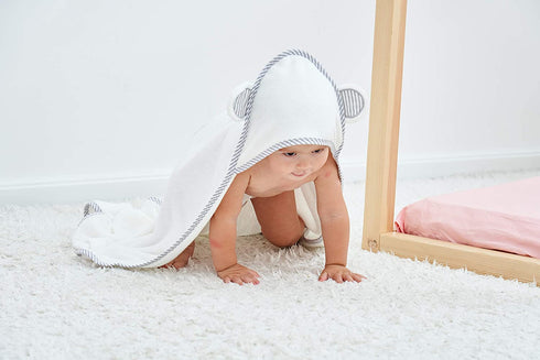 HIPHOP PANDA Hooded Towel - Rayon Made from Bamboo, Bath Towel with Bear Ears for Newborn, Babie, Toddler, Infant - Absorbent Large Baby Towel - W...