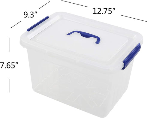 Wekioger Versatile Storage Organizer Plastic Bins with Lid, 12 Quart Latching Box, Set of 1...