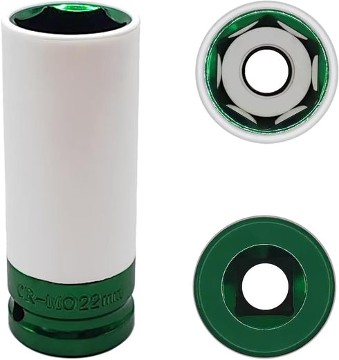 22mm 1/2" Drive Wheel Protector Impact Socket, Lug Nut Impact Socket, Non-Marring Lug Nut Thin Wall Deep Socket, Wheel Protector Impact Socket, Th...