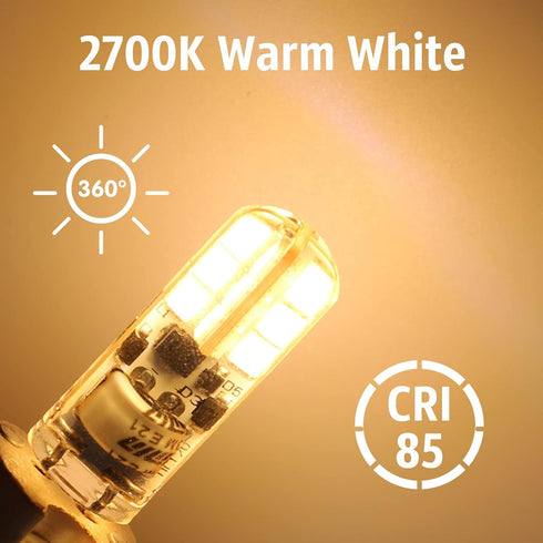 YUIIP G4 LED Bulb 2W, 12V JC G4 Bi Pin Bulb, 20W Halogen Bulb Replacement, Warm White 2700K G4 LED Light Bulbs for Under Cabinet Puck Light, Chand...