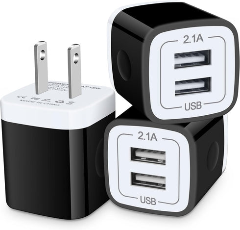USB Wall Charger, Charging Blocks, 3Pack 2.1A/5V Charger Box Charging Cube Travel Plug Outlet Adapter for iPhone 15 14 13 12 11 Pro Max XR XS X,Sa...