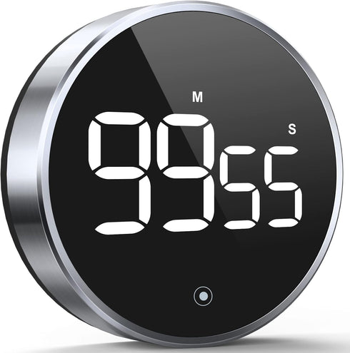 Digital Kitchen Timer, 3.8'' Large LED Display Countdown Countup Timer, Timer for Kids, Classroom Magnetic Timer, Adjustable Volume, Brightness, E...