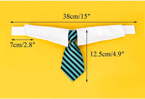 Segarty Neck Ties for Dogs, 6pcs Dog Tie, Adjustable White Dog Collar with Formal Classy Stripped Neck Tie for Pet Cats Small and Medium Boy Puppy...