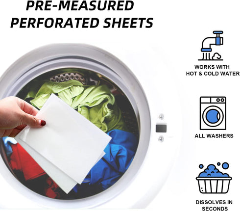 Laundry Detergent Sheets Up to 60 Loads, Fresh Linen - Great For Travel, Apartments, Dorms, No Plastic, Sustainable, Biodegradable-New Liquid-Less...