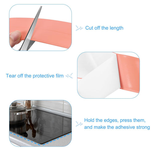uxcell Waterproof Seal Caulk Strip Tape Self Adhesive, 2pcs 10.5 Ft L x 1.5" W PVC Sealing Tape Caulking Tape for Kitchen Countertop, Bathroom, To...
