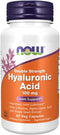 NOW Supplements, Hyaluronic Acid 100 mg, Double Strength with L-Proline, Alpha Lipoic Acid and Grape Seed Extract, 60 Veg Capsules...