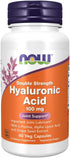 NOW Supplements, Hyaluronic Acid 100 mg, Double Strength with L-Proline, Alpha Lipoic Acid and Grape Seed Extract, 60 Veg Capsules...