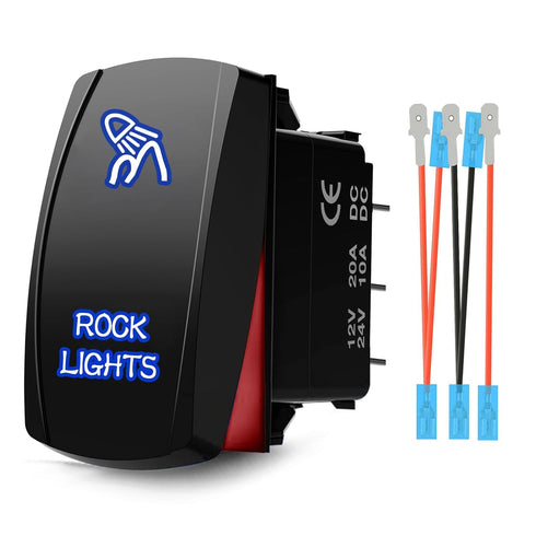 Xislet 5-Pin Rock Lights Rocker Switch Toggle Button Compatible with UTV ATV Polaris RS1 Ranger RZR Can-Am X3 Spyder F150 Truck Jeep Rocker Switch...