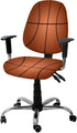 Computer Office Chair Cover,Basketball Texture Brown Washable Removable Rotating Boss Chair Slipcovers Soft Desk Chair Cover 1pcs...