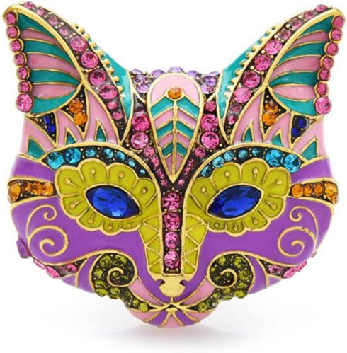 Cat Head Brooches Crystal Rhinestone Animal Women Party Brooch Pins Fashion Scarf Buckle Pin for Women, Multicolor...