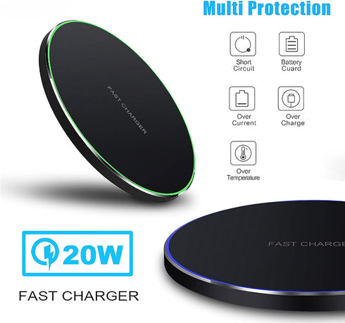Wireless Charger 20W Max Fast Wireless Charging Pad Compatible with iPhone 11, 12, 13, 14 15 Pro/Pro Max,XS, XS Max, XR, 8 Plus, Air Pods Pro/3/2;...