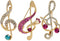 3Pcs Crystal Pearl Music Note Brooches Elegant Rhinestone Treble Clef Statement Brooch Pins Fashion Jewelry Accessories for Women Girl Gift...