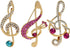 3Pcs Crystal Pearl Music Note Brooches Elegant Rhinestone Treble Clef Statement Brooch Pins Fashion Jewelry Accessories for Women Girl Gift...