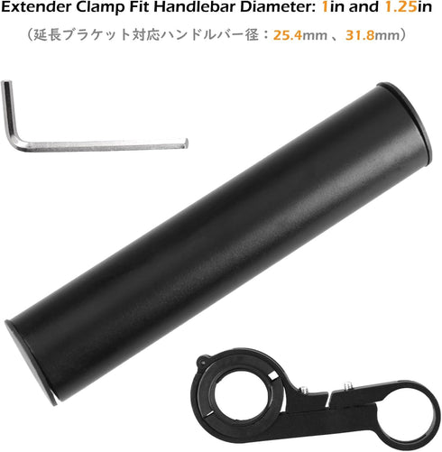 TRIWONDER Bike Handlebar Extender Aluminum Alloy Single Bicycle Handlebar Extension Double Clamp Bike Bracket for Holding Motorcycle E-Bike Lamp S...