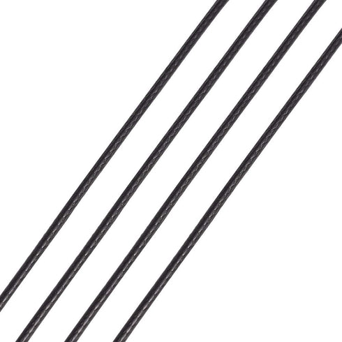 200 Yards 1.5mm Waxed Polyester Cord Thread Black Korean Braided Beading Cord Bracelet Necklace Wire Thread with Spool for Jewelry Craft Making Ma...