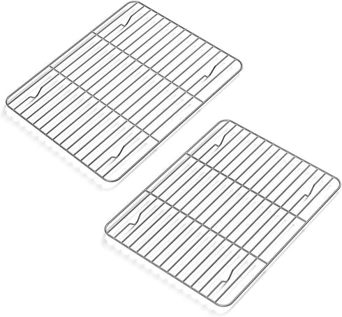 2 Pack Cooling Rack for Baking Stainless Steel, Heavy Duty Wire Rack Baking Rack, 11.7" x 9.4" Cooling Racks for Cooking, Fits Small Toaster Oven,...