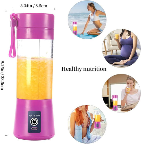 Portable Blender Cup,Electric USB Juicer Blender,Mini Blender Portable Blender For Shakes and Smoothies, juice,380ml, Six Blades Great for Mixing,...