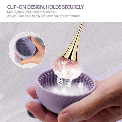 TUCANA Silicone Makeup Brush Cleaner, Brush Scrubber Bowl, Portable Washing Tool Cosmetic Brush Cleaner (Gray)...