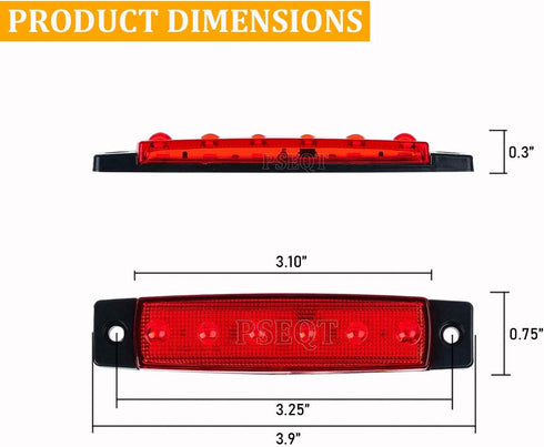 PSEQT 10 Pcs LED Rock Strip Lights Car Underglow Wheel Fender Well Lighting Kits Waterproof for Golf Cart Wrangler Offroad Truck RV UTV ATV Snowmo...