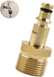 M22 Pressure Washer Plug to Quick Connect Coupler Adapter, Solid Brass Construction Pressure Washer Parts for K Series Spray Nozzle Tips Up to 220...