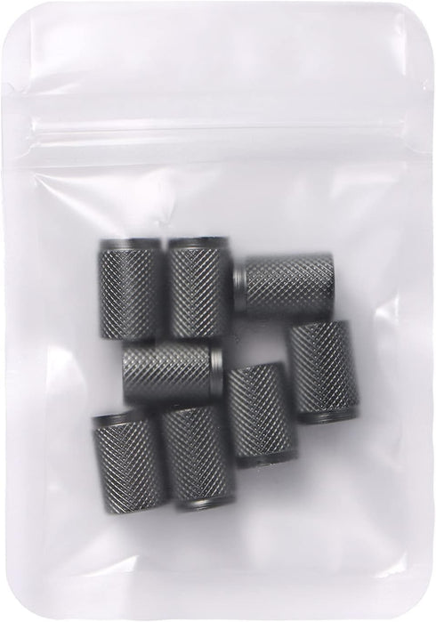Gun Gray Tire Valve Stem Covers Aluminum Car Tire Caps Precision CNC Machined Premium Wheel Rim Air Valve Stem Caps Universal fit Car SUV Truck Mo...