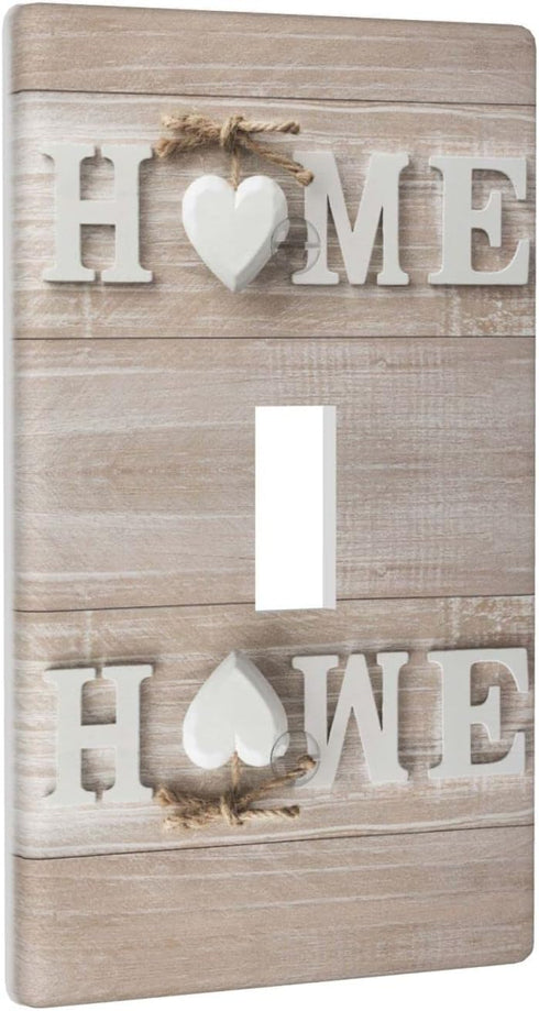 Home Wall Plate 1 Gang Single Toggle Decorative Light Switch Cover Modern Abstract Switch Plate Cover for Bedroom Kitchen Home Decor White Love...