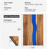 Large Acacia Wood Cutting Board with Epoxy Resin for Kitchen and Mini bar, 13.7 * 9 inch, Charcuterie Board Wood Paddle, Reversible Board for Meat...