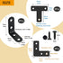 24 Pack L Bracket Corner Brace Sets, 1.57x1.57 Inch Black Stainless Steel 90 Degree Right Angle Brackets Fastener L Braces with 88 Screws for Wood...